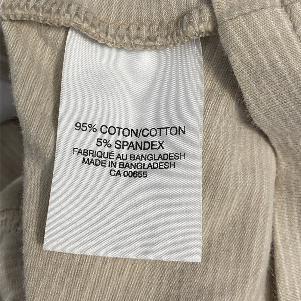 Smart Set Neutral Striped Knot Front Top Soft Beige Boho Fitted Tee Size Small - Picture 11 of 11